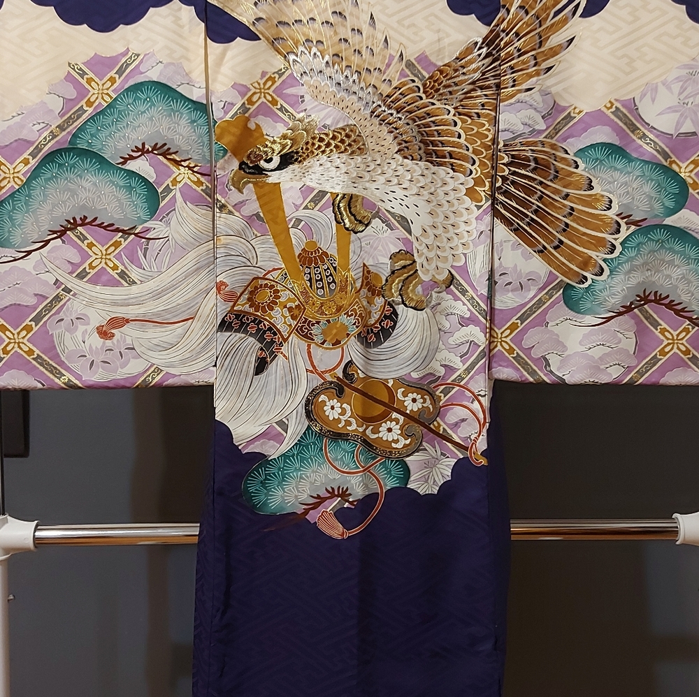 Antique kimono for display 100% silk